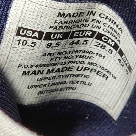 Under Armour Nitro Pro Mens Football Cleats Gray/Navy Blue 1287490-101 Size 10.5 - Picture 11 of 11